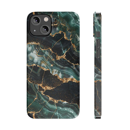 iPhone Case - Golden Vein Blue Marble