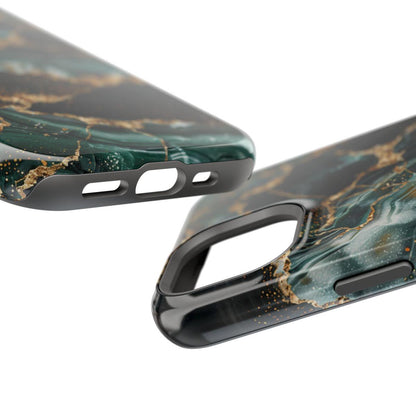 iPhone Case - Golden Vein Blue Marble.