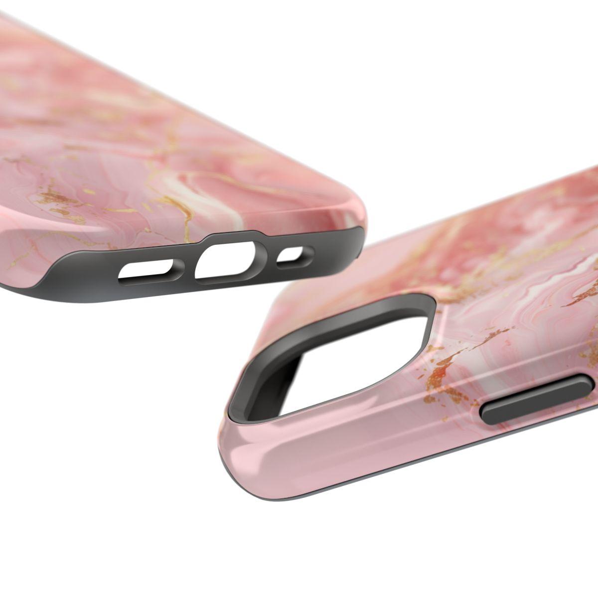 iPhone Case - Golden Vein Pink Marble.