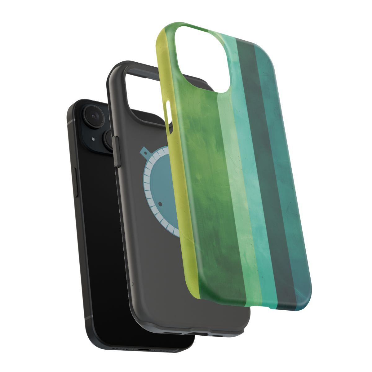 iPhone Case- Vibrant Green Stripes.