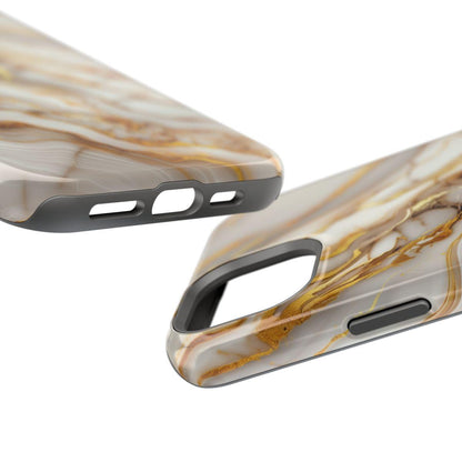 iPhone Case - Golden Vein White Marble.