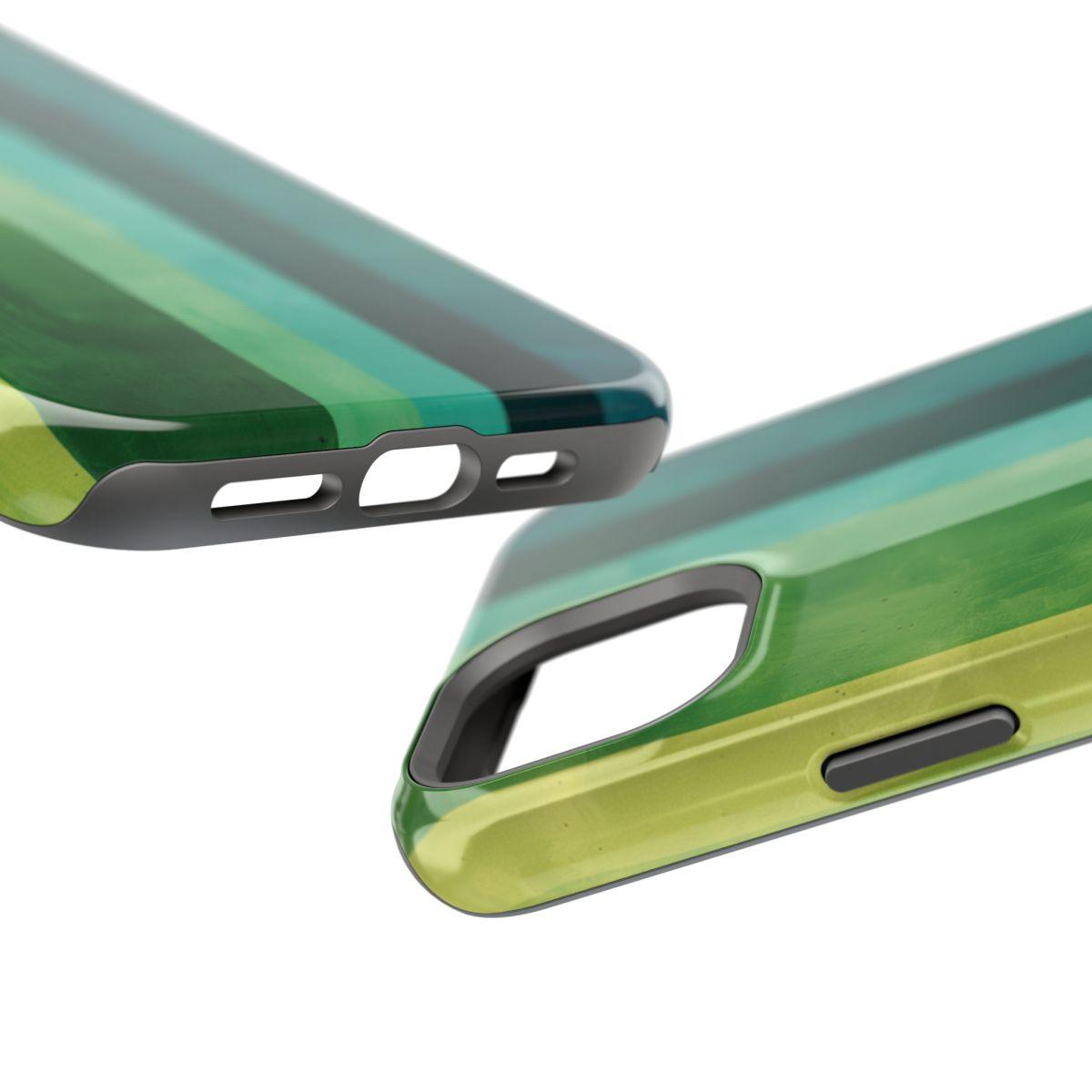 iPhone Case- Vibrant Green Stripes.