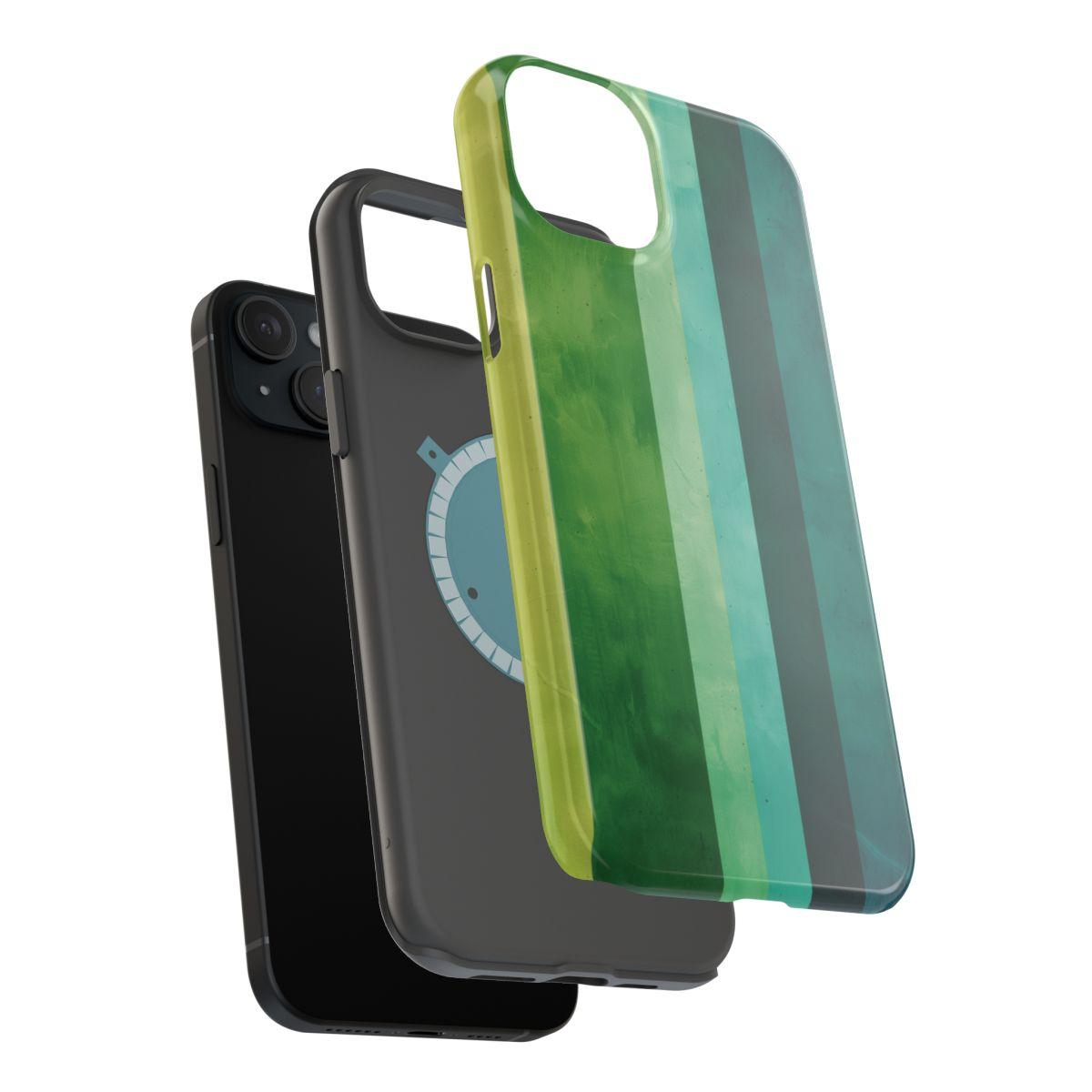 iPhone Case- Vibrant Green Stripes.