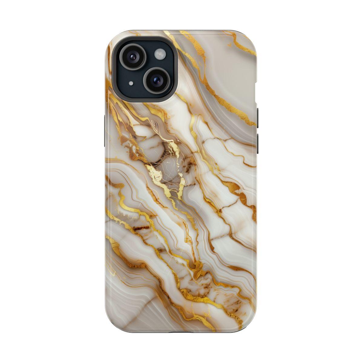 iPhone Case - Golden Vein White Marble.