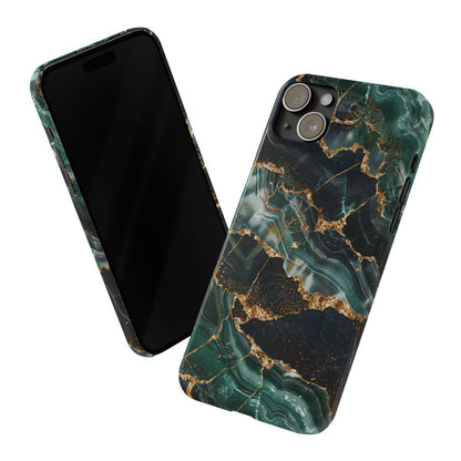 iPhone Case - Golden Vein Blue Marble