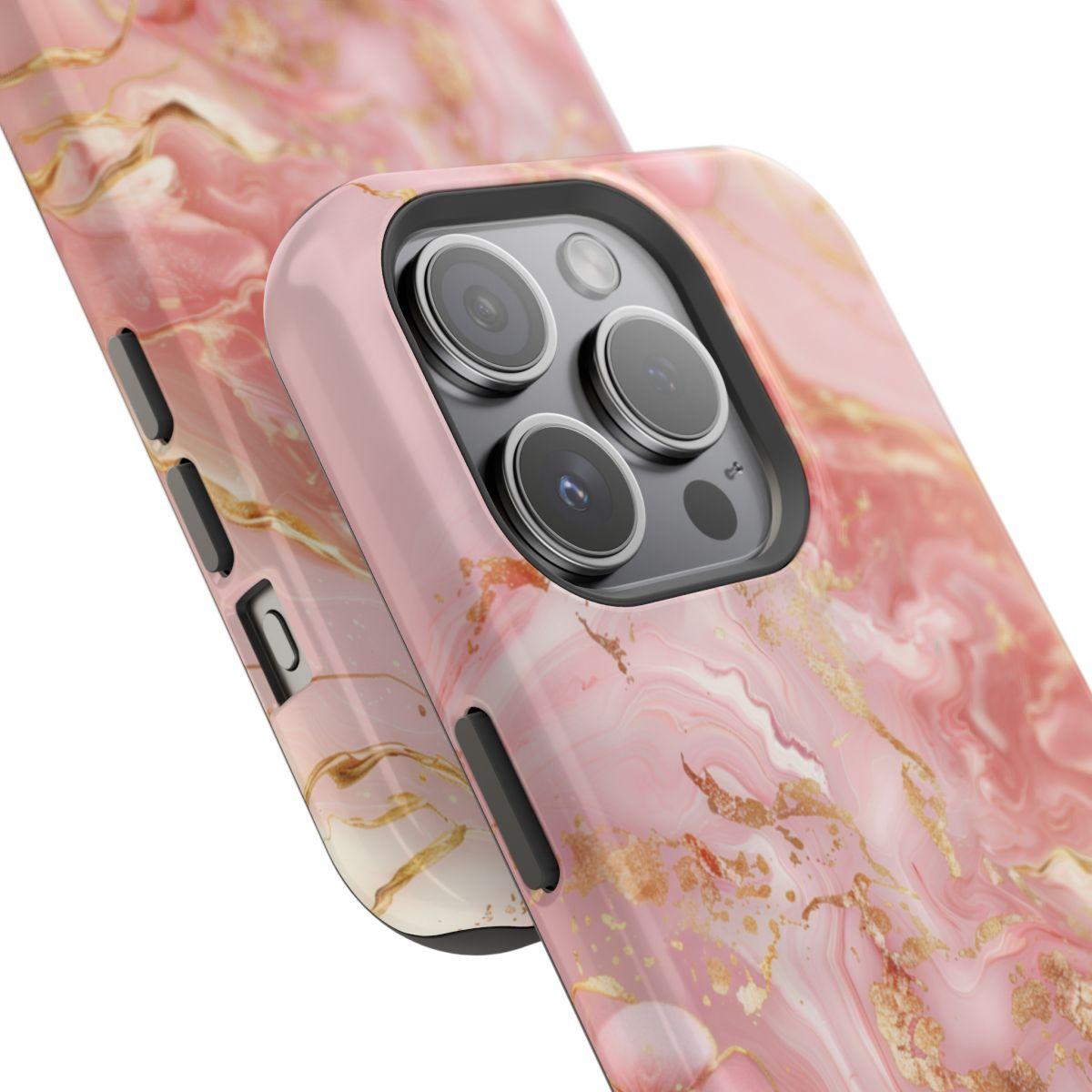 iPhone Case - Golden Vein Pink Marble.