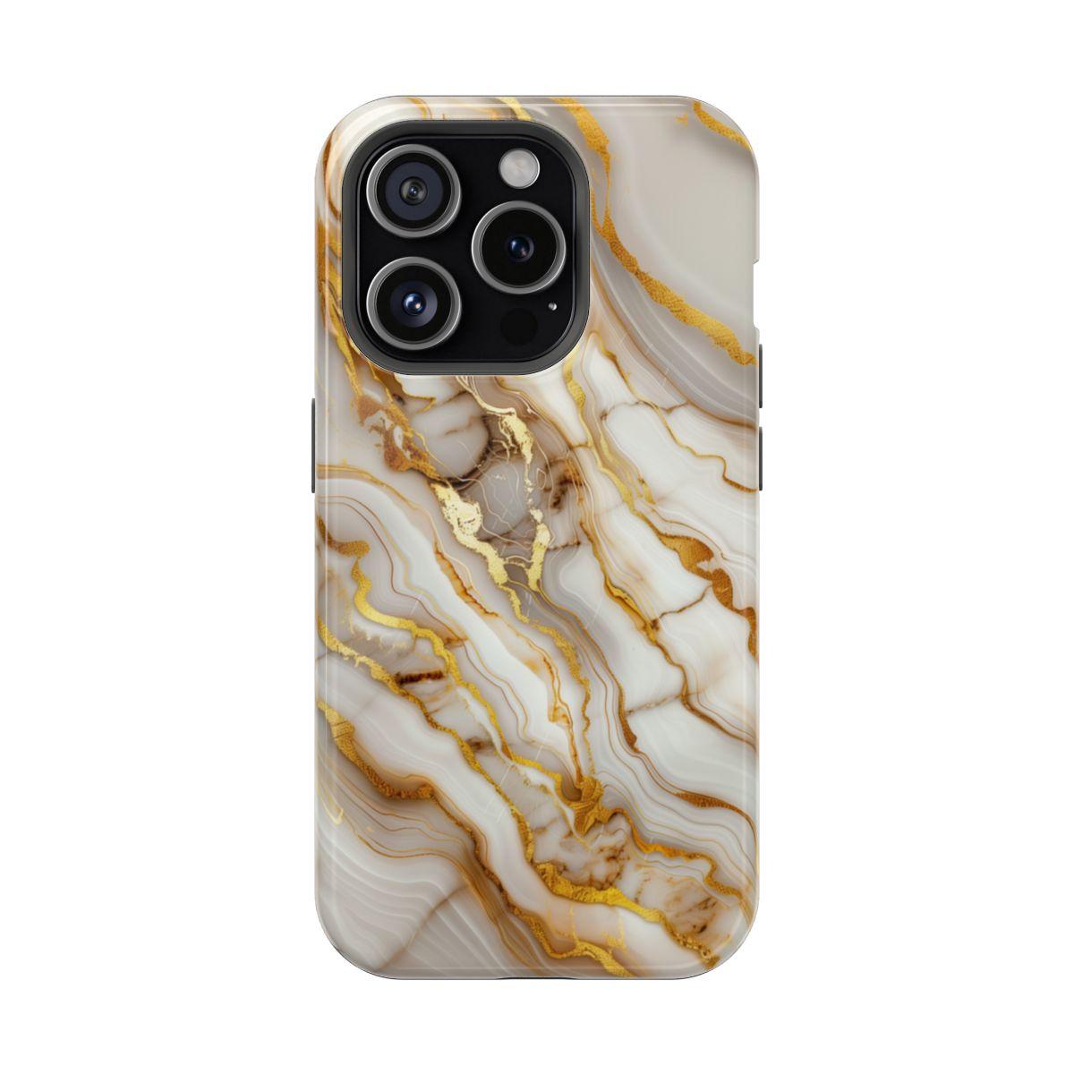 iPhone Case - Golden Vein White Marble.