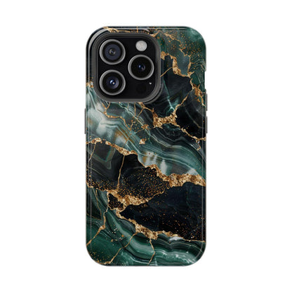 iPhone Case - Golden Vein Blue Marble.