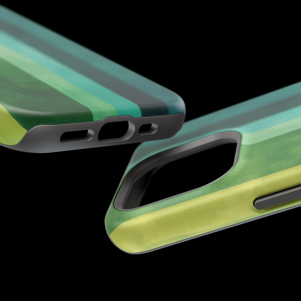 iPhone Case- Vibrant Green Stripes.