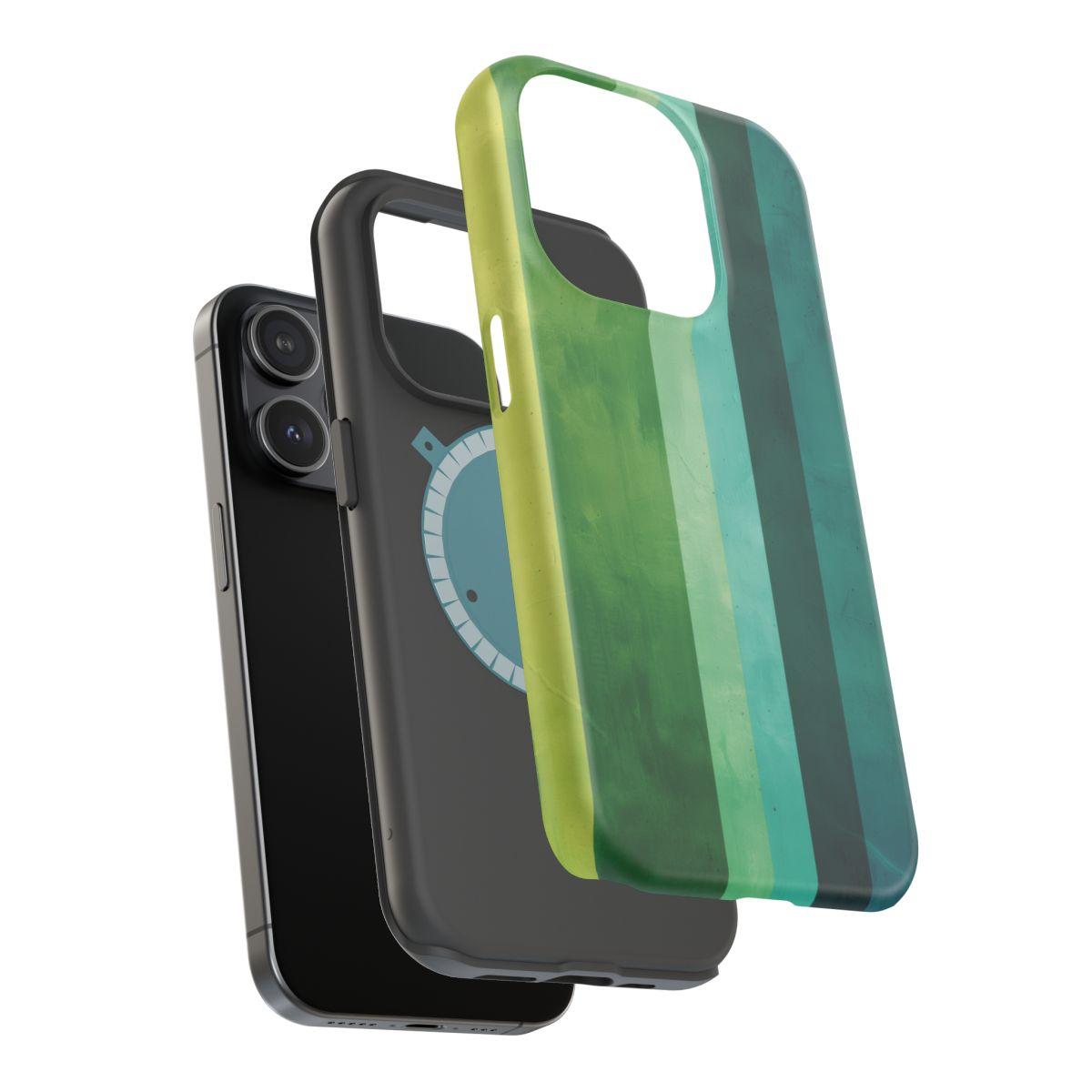 iPhone Case- Vibrant Green Stripes.