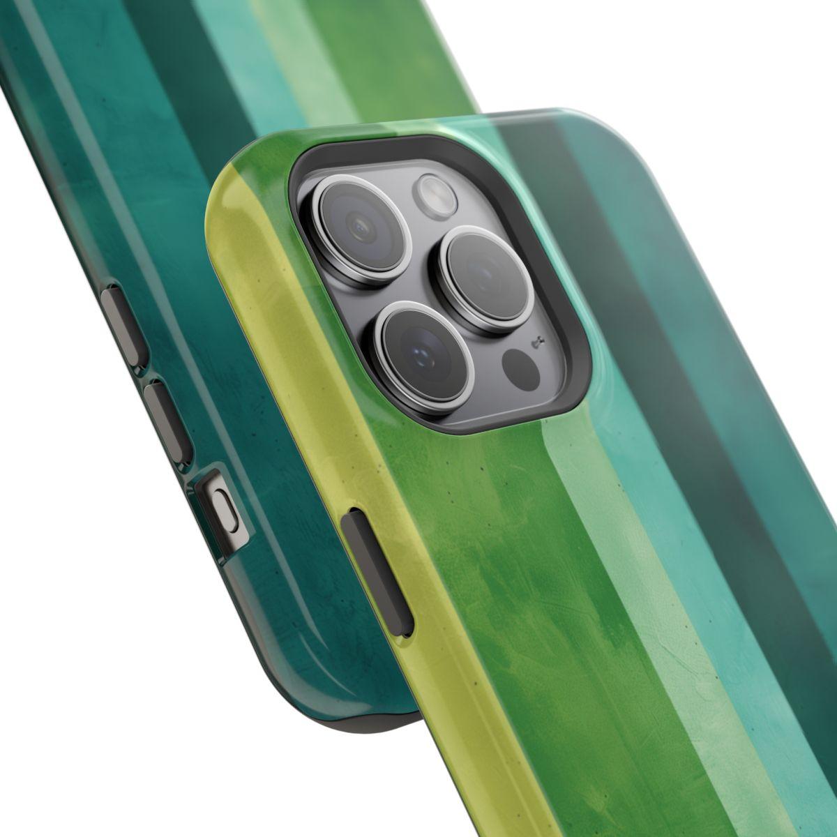 iPhone Case- Vibrant Green Stripes.