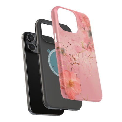 iPhone Case - Flower Pink Marble.