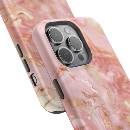 iPhone Case - Golden Vein Pink Marble.