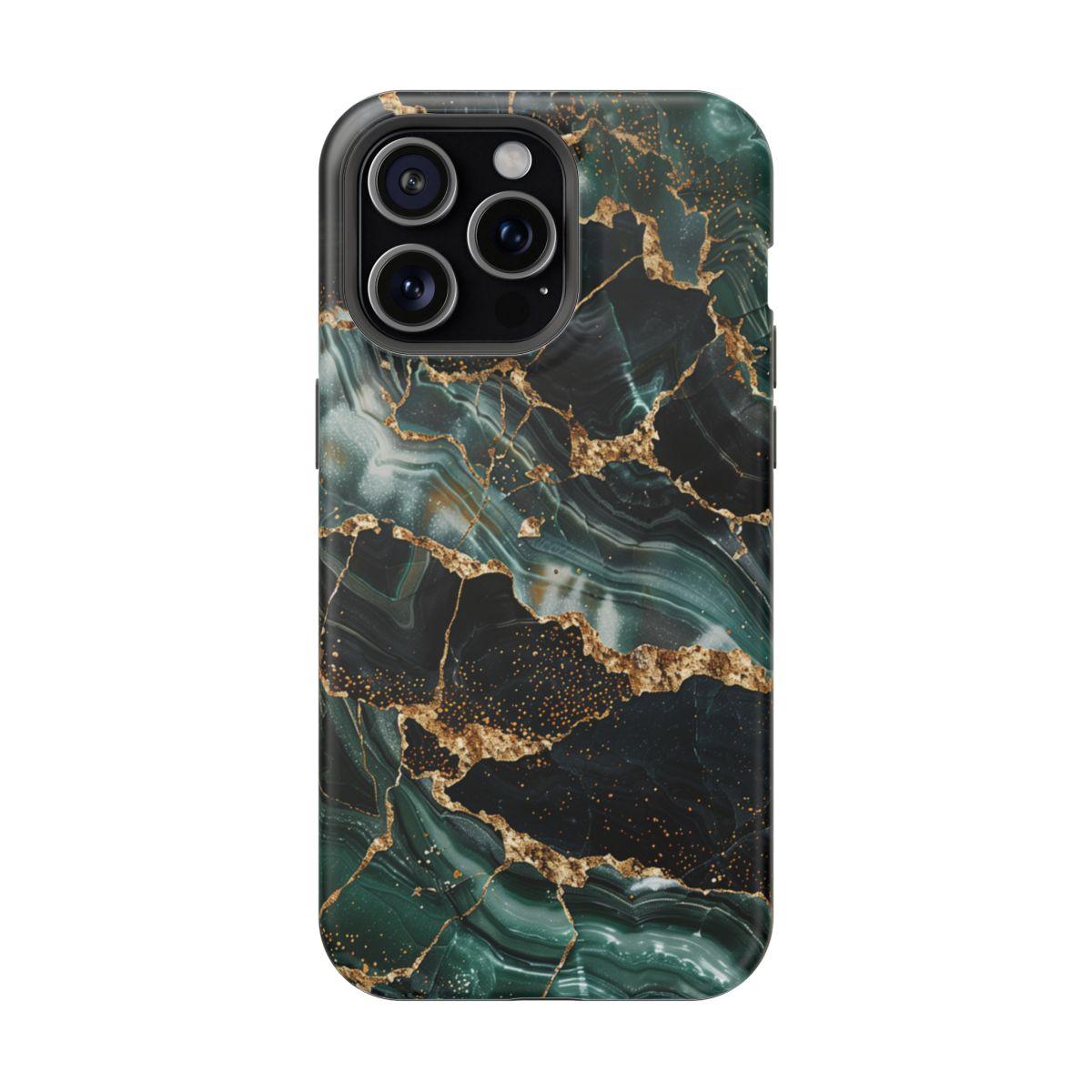 iPhone Case - Golden Vein Blue Marble.