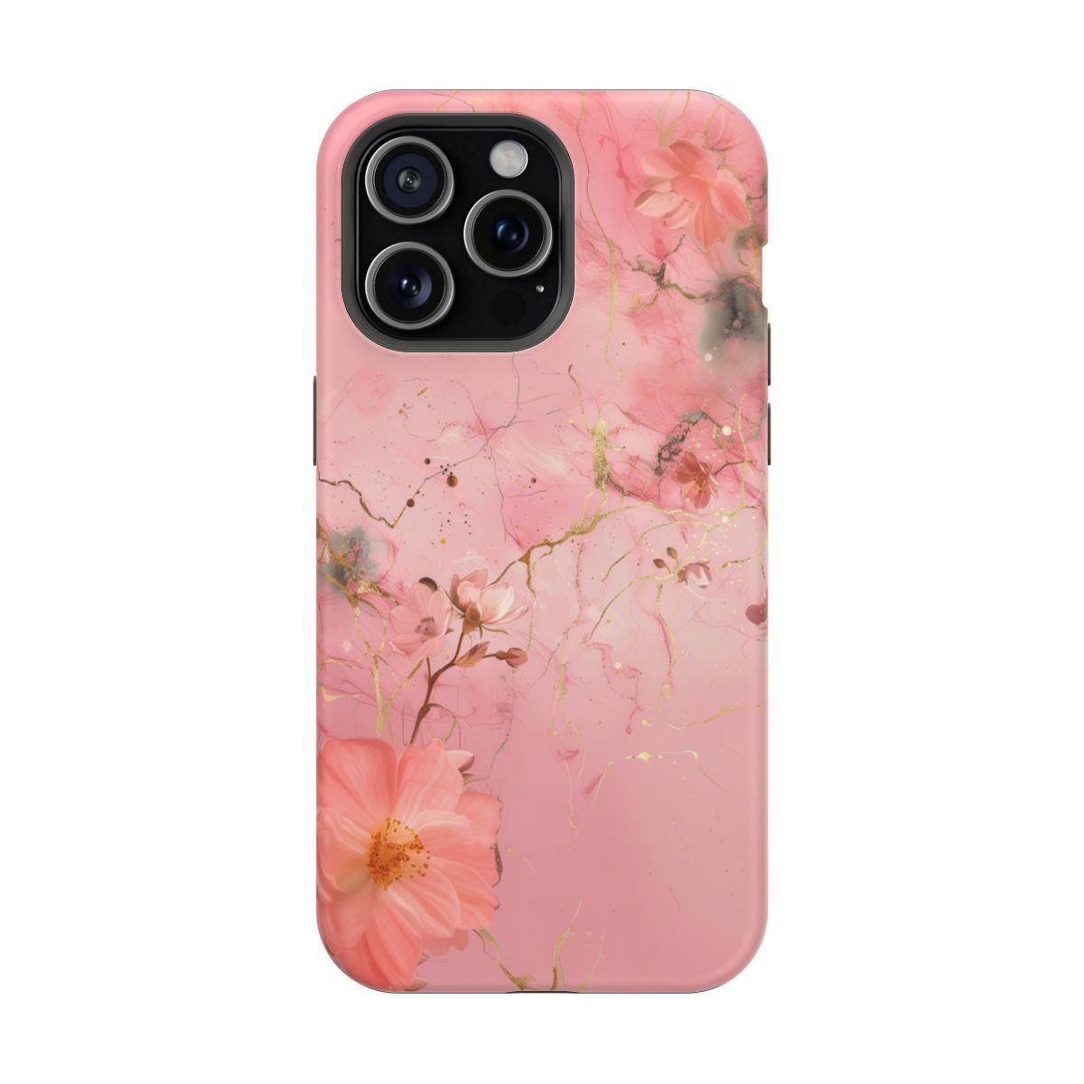 iPhone Case - Flower Pink Marble.