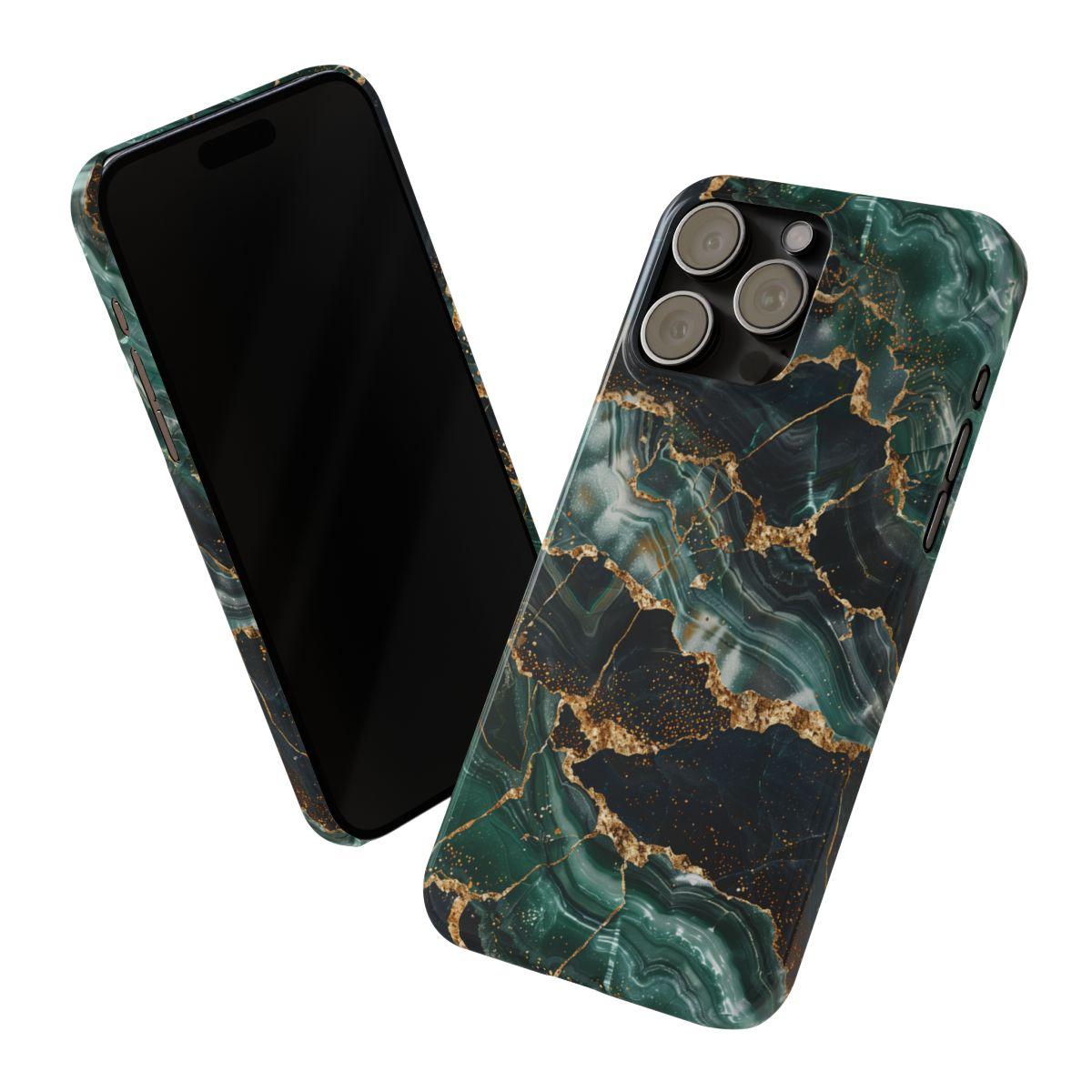 iPhone Case - Golden Vein Blue Marble