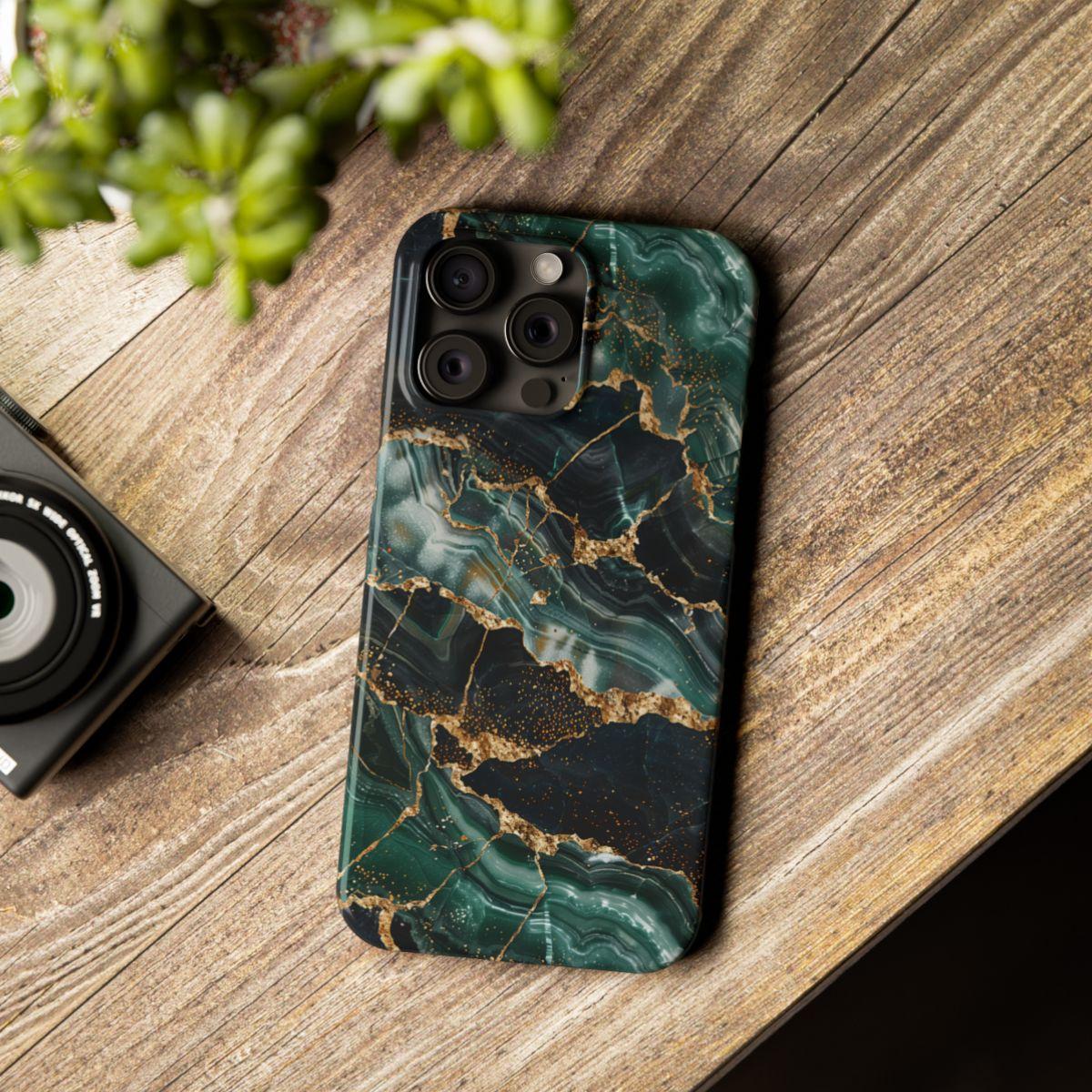 iPhone Case - Golden Vein Blue Marble