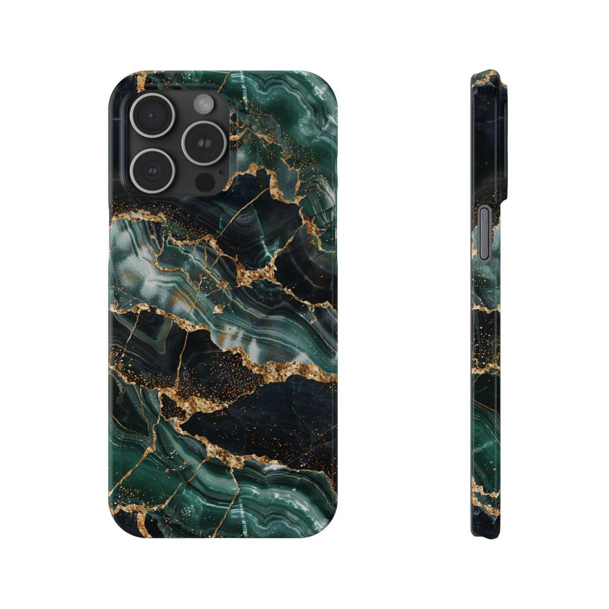 iPhone Case - Golden Vein Blue Marble