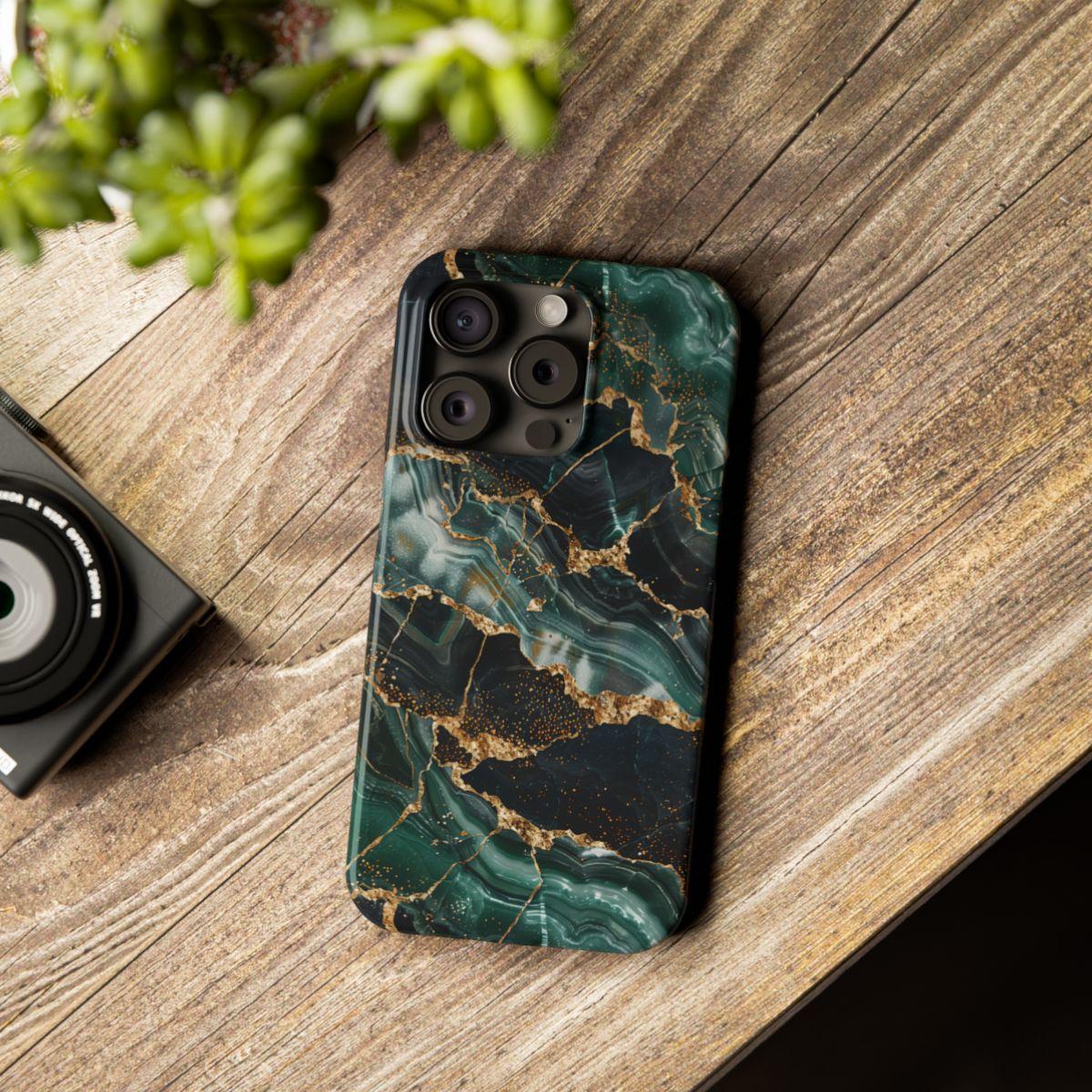 iPhone Case - Golden Vein Blue Marble