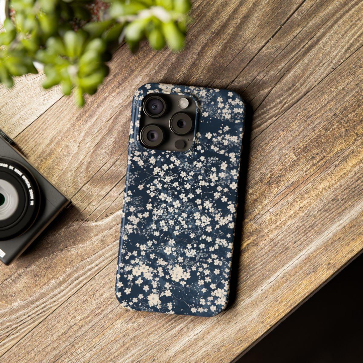 iPhone Case- Cherry Blossom Blue