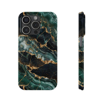 iPhone Case - Golden Vein Blue Marble