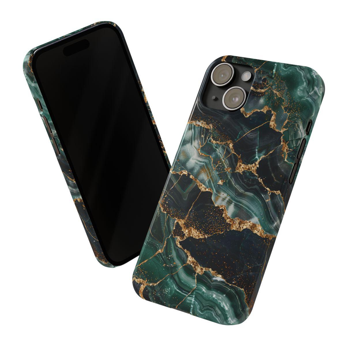 iPhone Case - Golden Vein Blue Marble