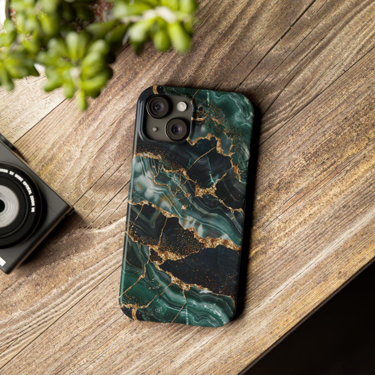 iPhone Case - Golden Vein Blue Marble