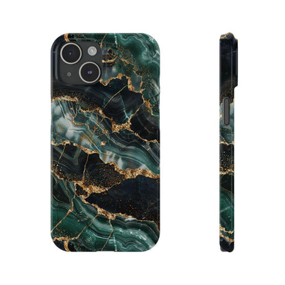 iPhone Case - Golden Vein Blue Marble