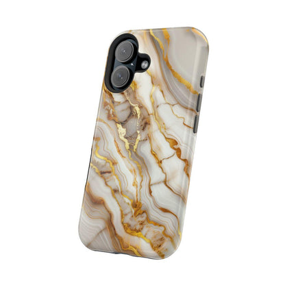 iPhone Case - Golden Vein White Marble.