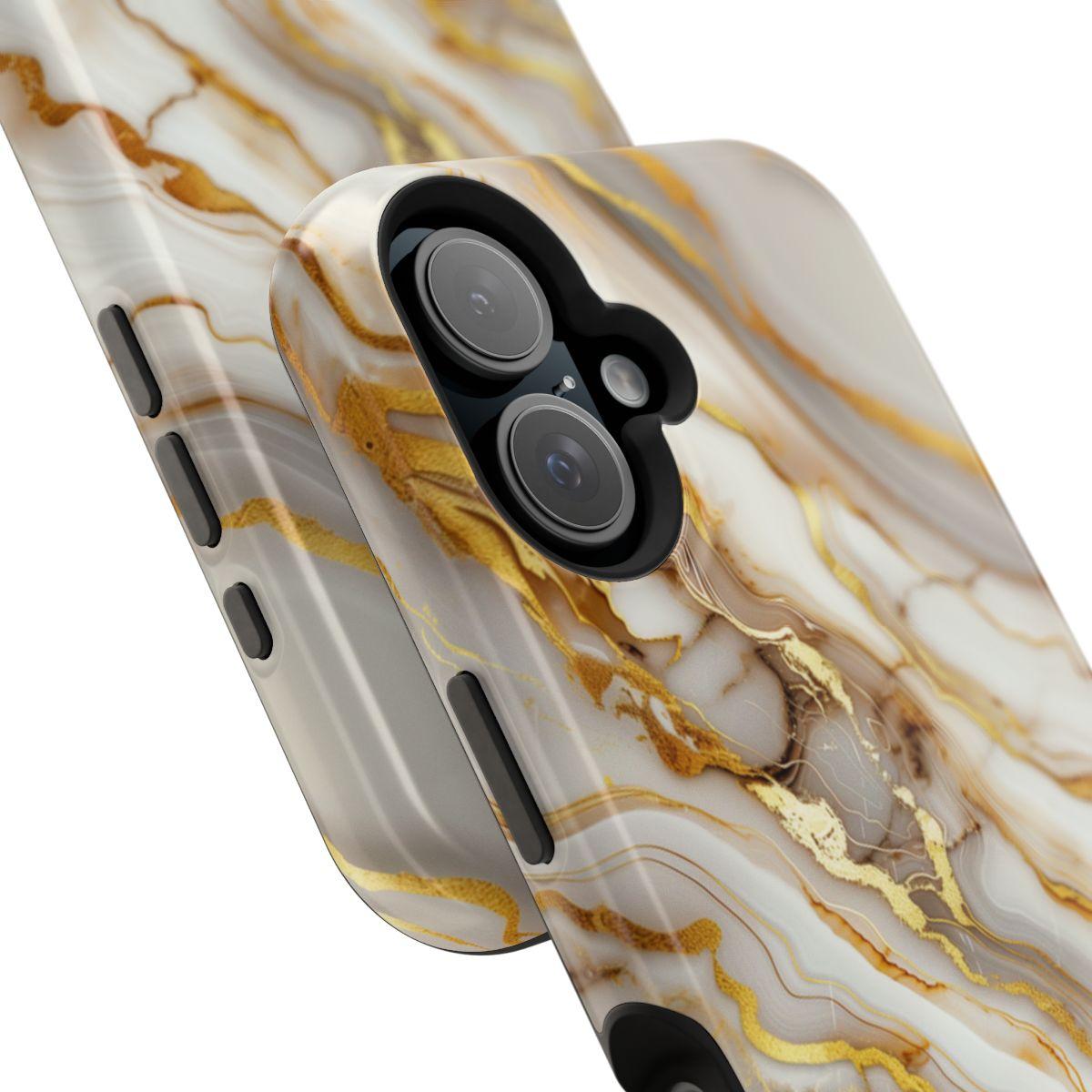 iPhone Case - Golden Vein White Marble.