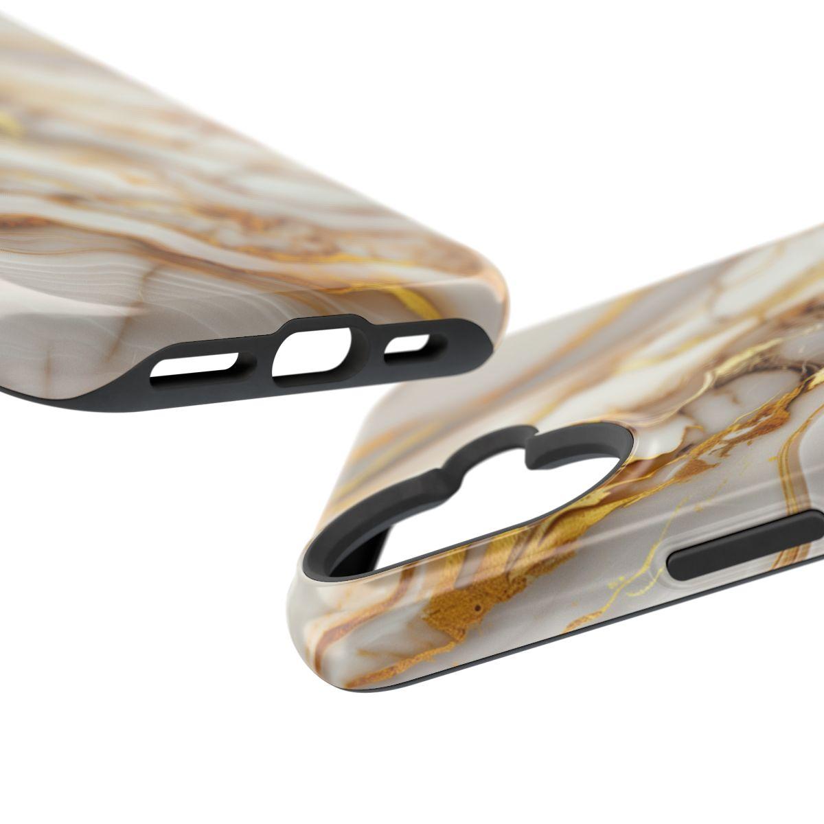 iPhone Case - Golden Vein White Marble.