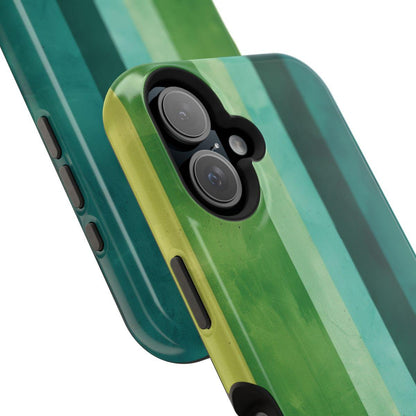 iPhone Case- Vibrant Green Stripes.