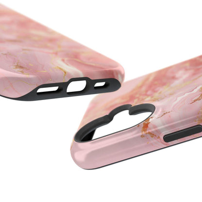 iPhone Case - Golden Vein Pink Marble.