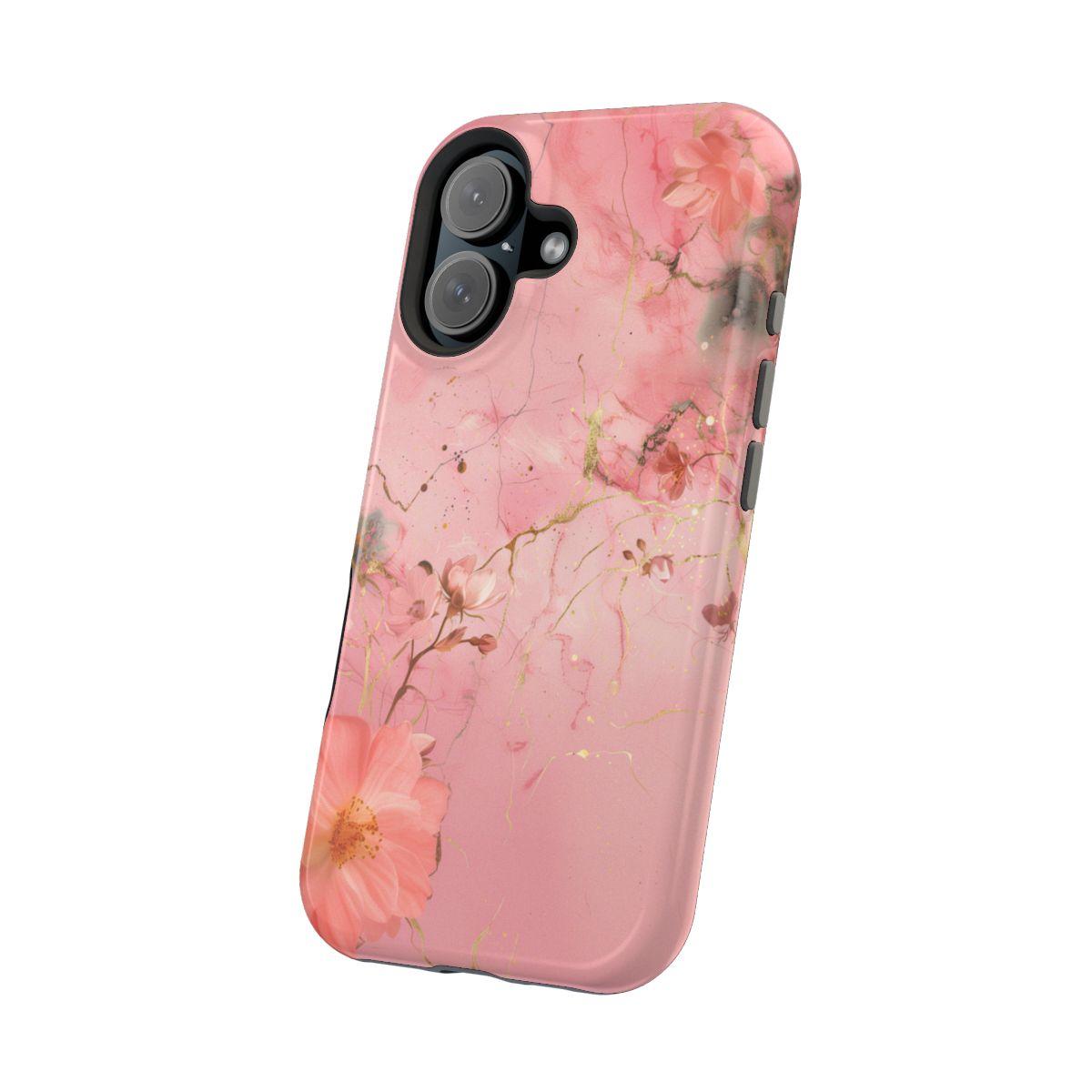 iPhone Case - Flower Pink Marble.