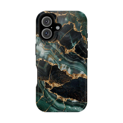 iPhone Case - Golden Vein Blue Marble.