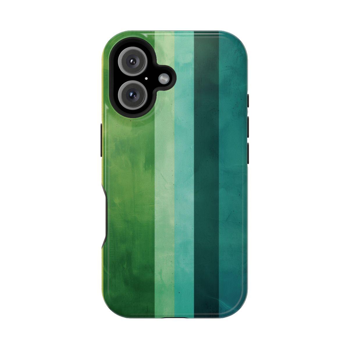 iPhone Case- Vibrant Green Stripes.