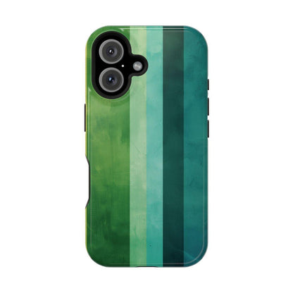 iPhone Case- Vibrant Green Stripes.