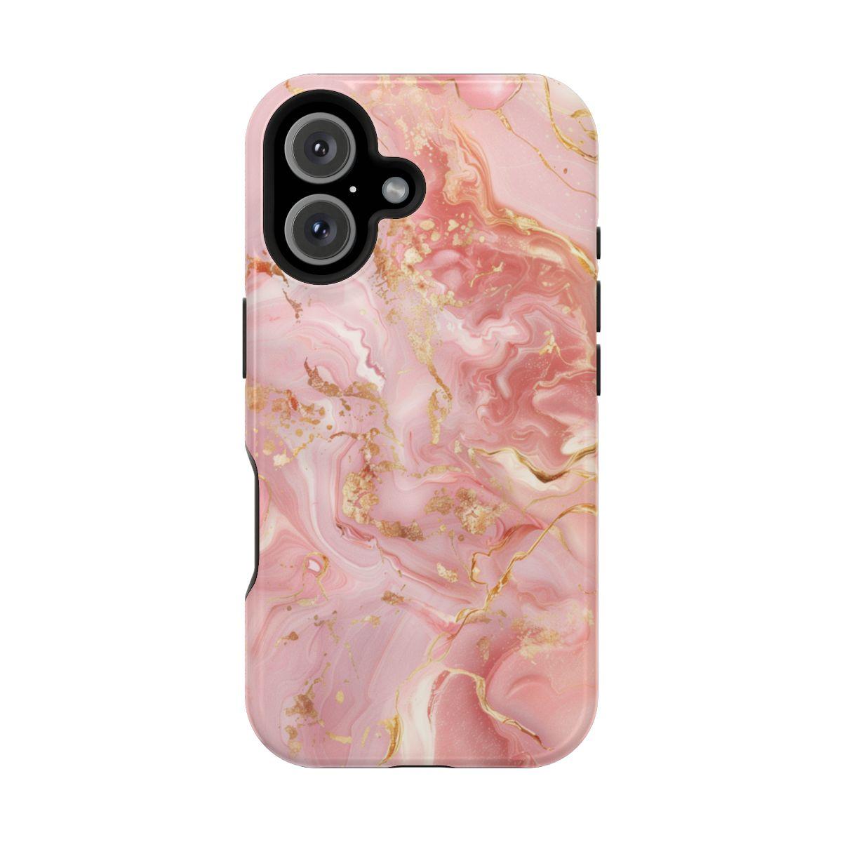 iPhone Case - Golden Vein Pink Marble.