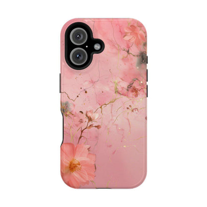 iPhone Case - Flower Pink Marble.