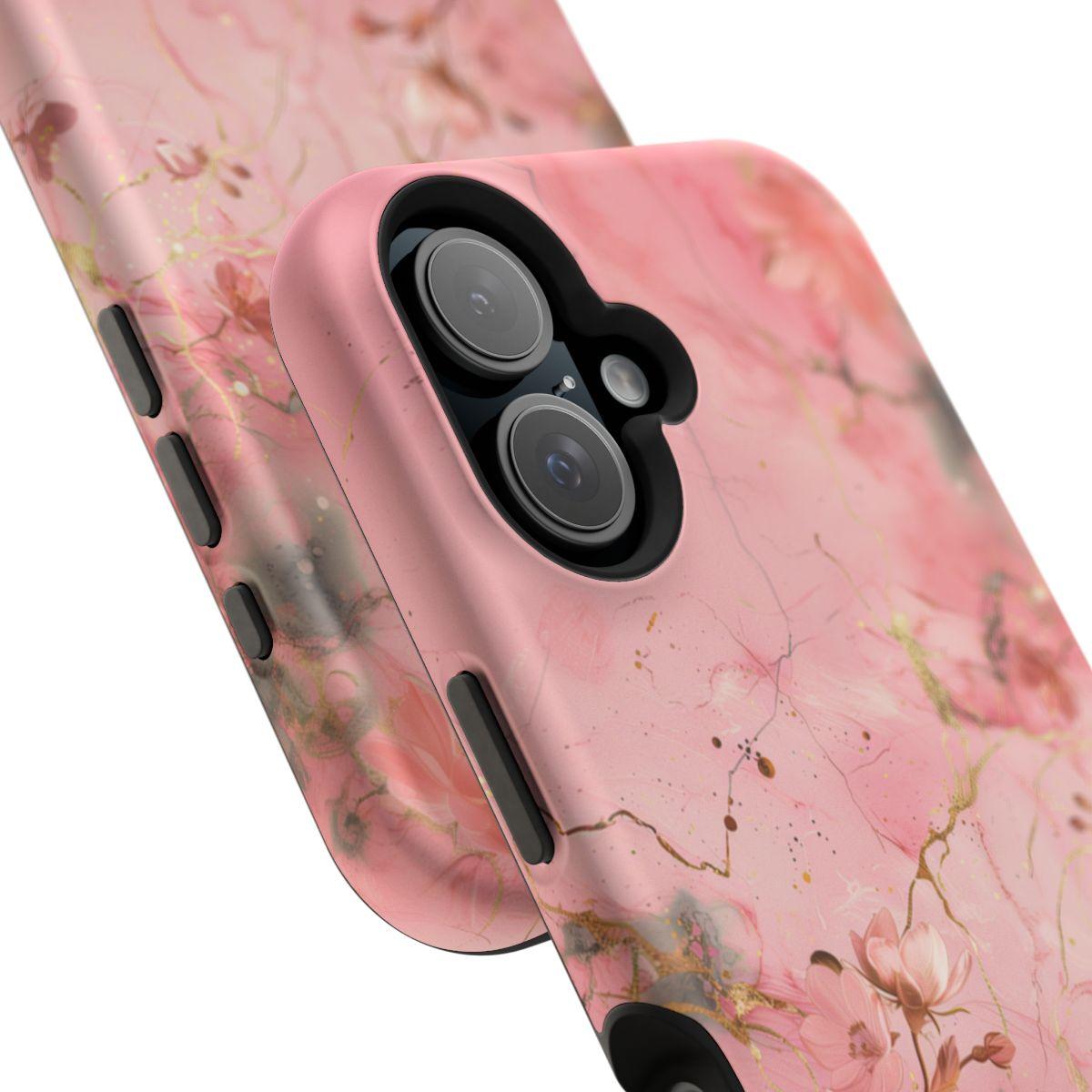 iPhone Case - Flower Pink Marble.