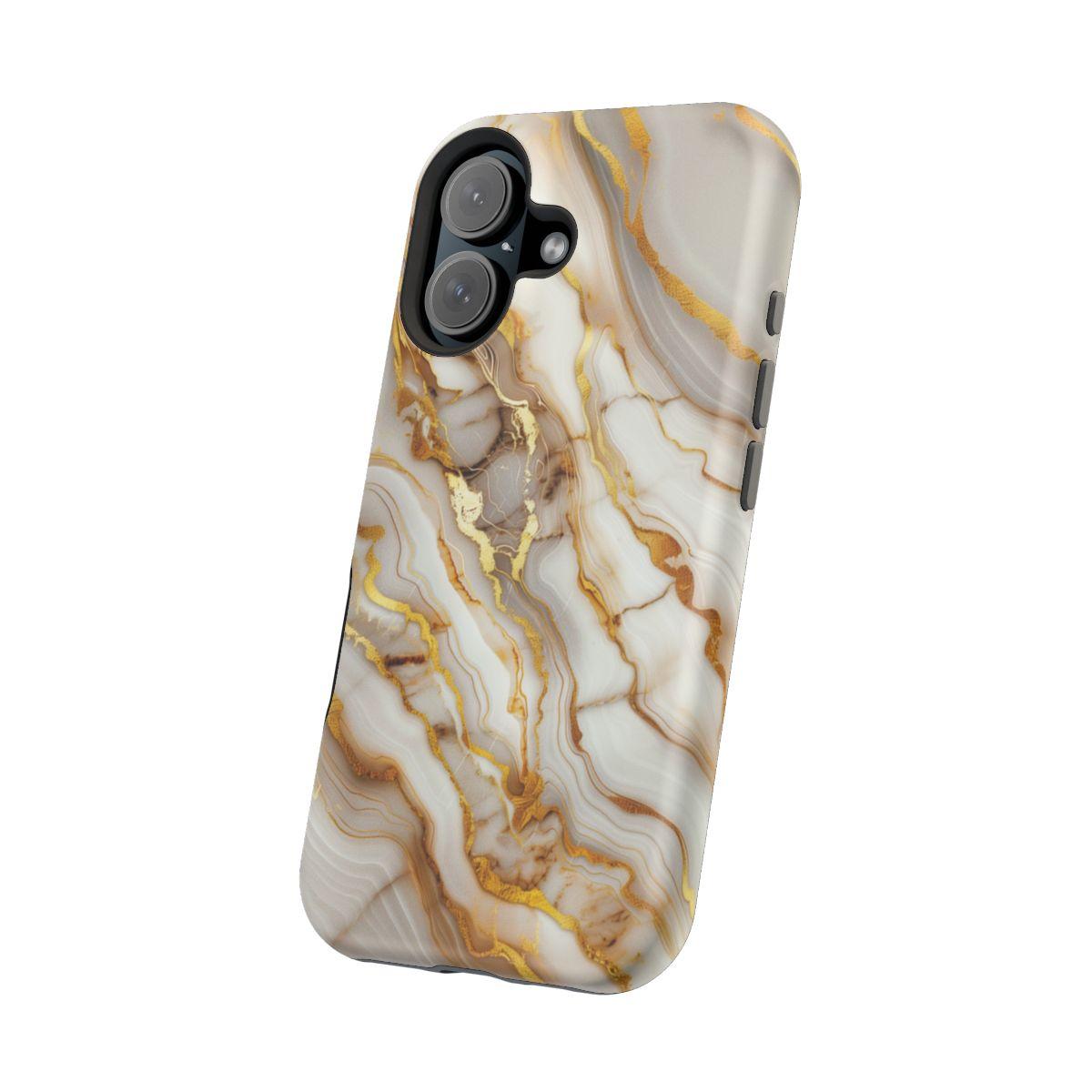 iPhone Case - Golden Vein White Marble.