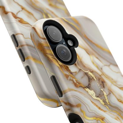 iPhone Case - Golden Vein White Marble.