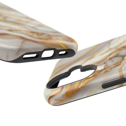 iPhone Case - Golden Vein White Marble.