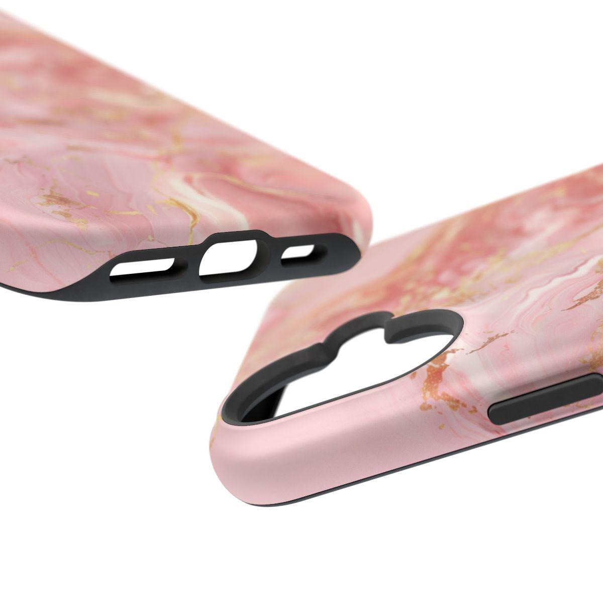 iPhone Case - Golden Vein Pink Marble.