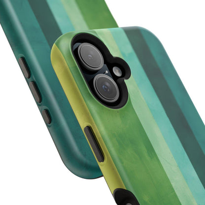 iPhone Case- Vibrant Green Stripes.