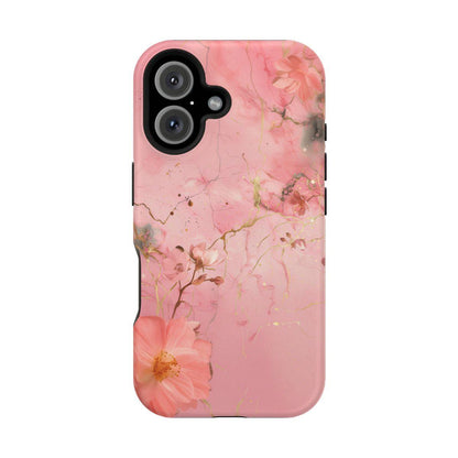 iPhone Case - Flower Pink Marble.