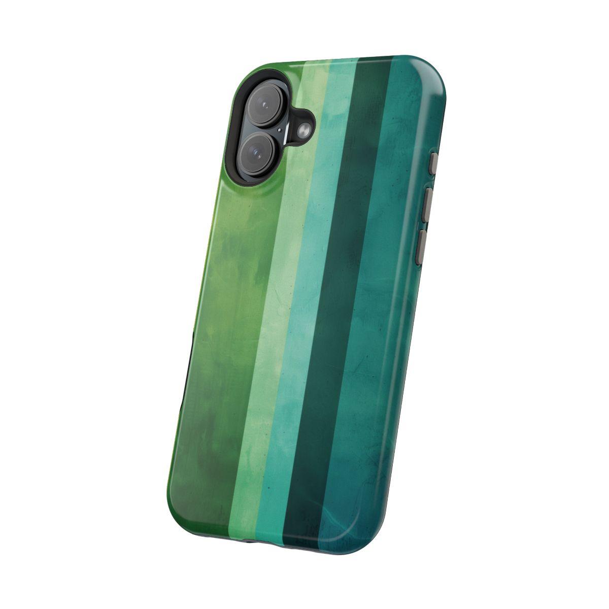 iPhone Case- Vibrant Green Stripes.