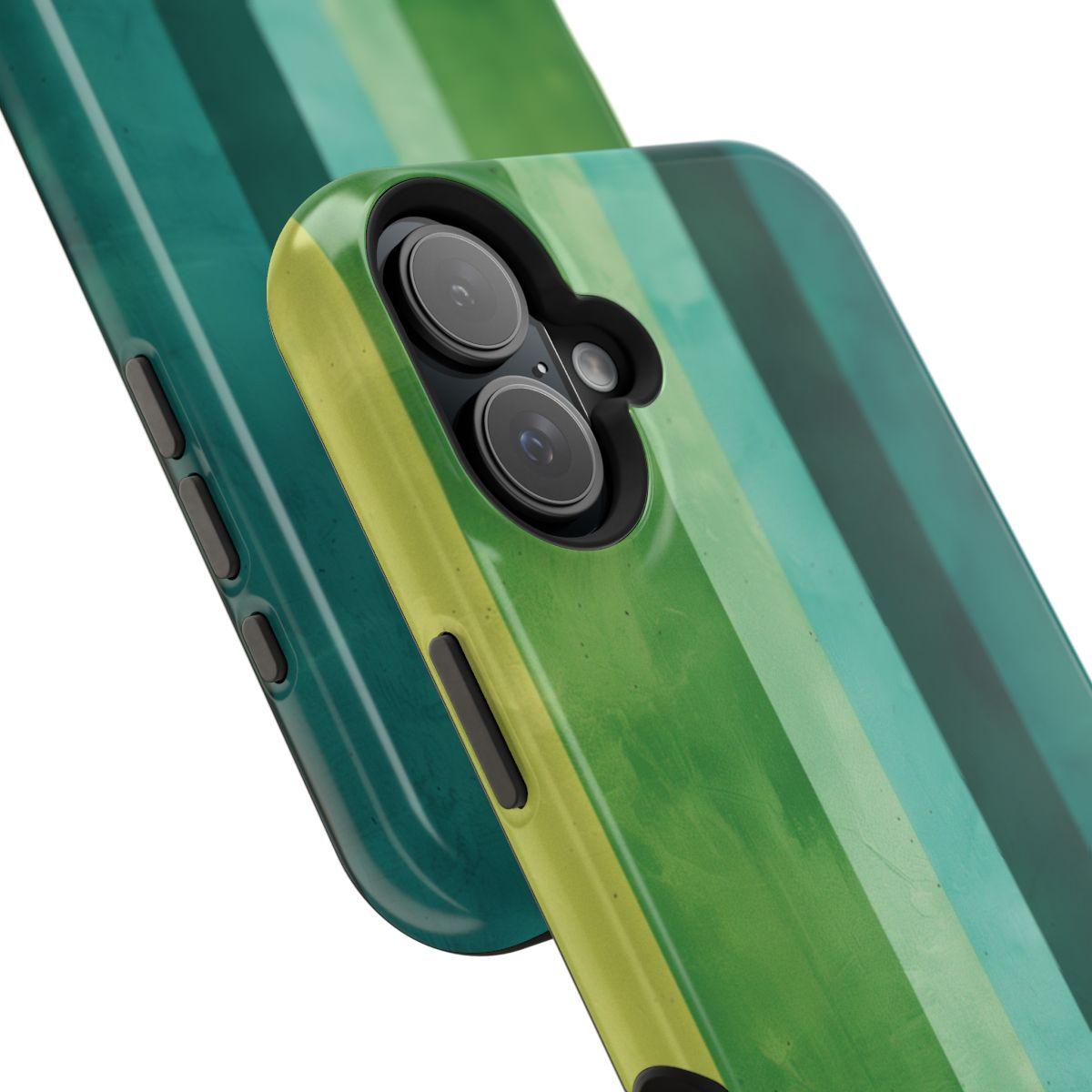 iPhone Case- Vibrant Green Stripes.