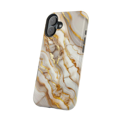 iPhone Case - Golden Vein White Marble.