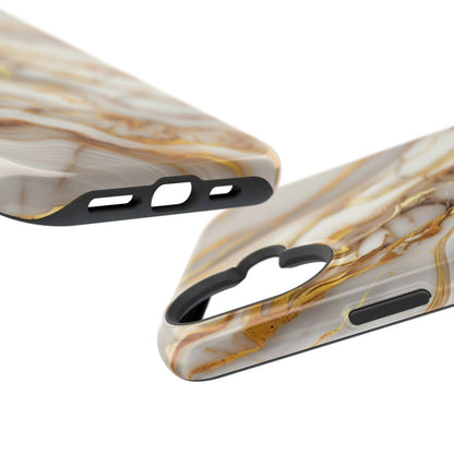 iPhone Case - Golden Vein White Marble.